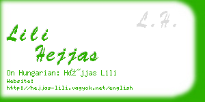 lili hejjas business card